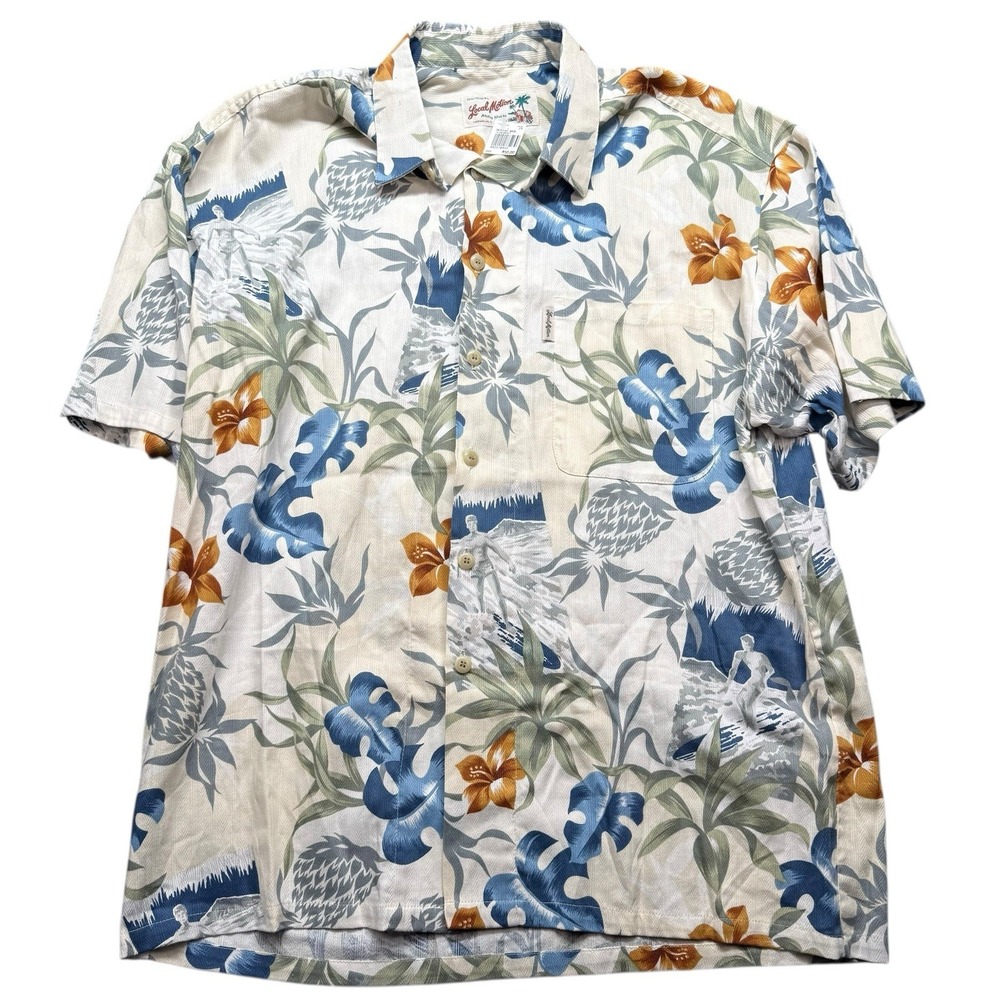VTG Local Motion Brand Medium Shirt Hawaiian Camp Floral S/S Button Up NWT